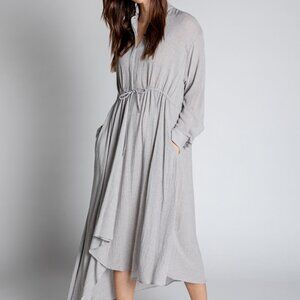 Unaya Grey Maxi Shirt Dress